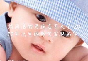 翁简洁的男孩名字大全 2022年出生的男宝宝起名字缩略图